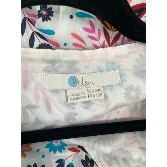 Boden Rosamund Wrap Blouse Womens‎ Size 16R Multicolor Floral Long Sleeves Artsy - Picture 6 of 10